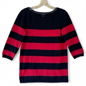 Tommy Hilfiger Navy Blue And Red Sweater